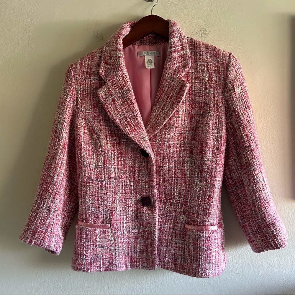 Ninety Pink Tweed Blazer